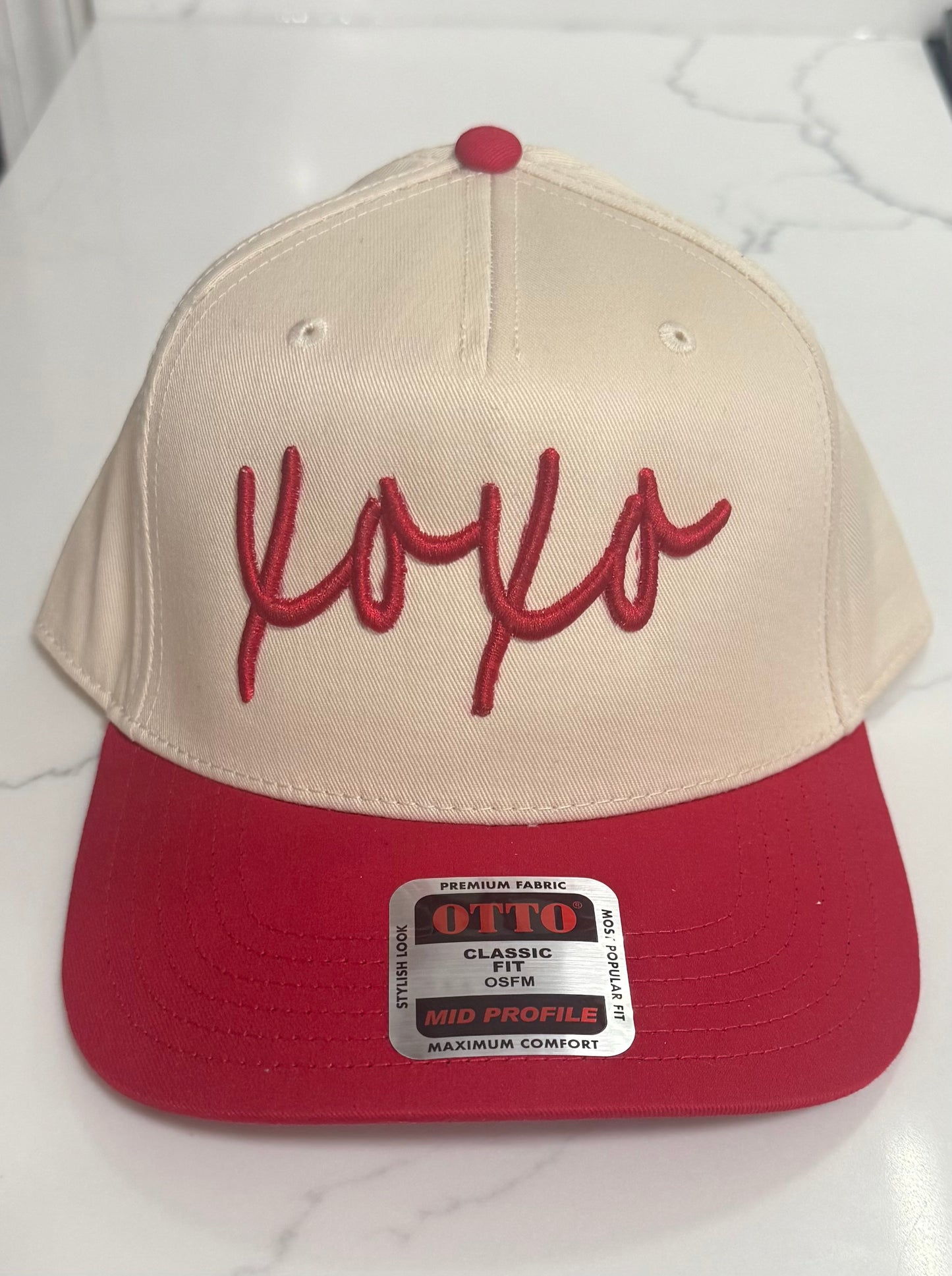 Valentine XOXO Hat Red Puff Embroidery