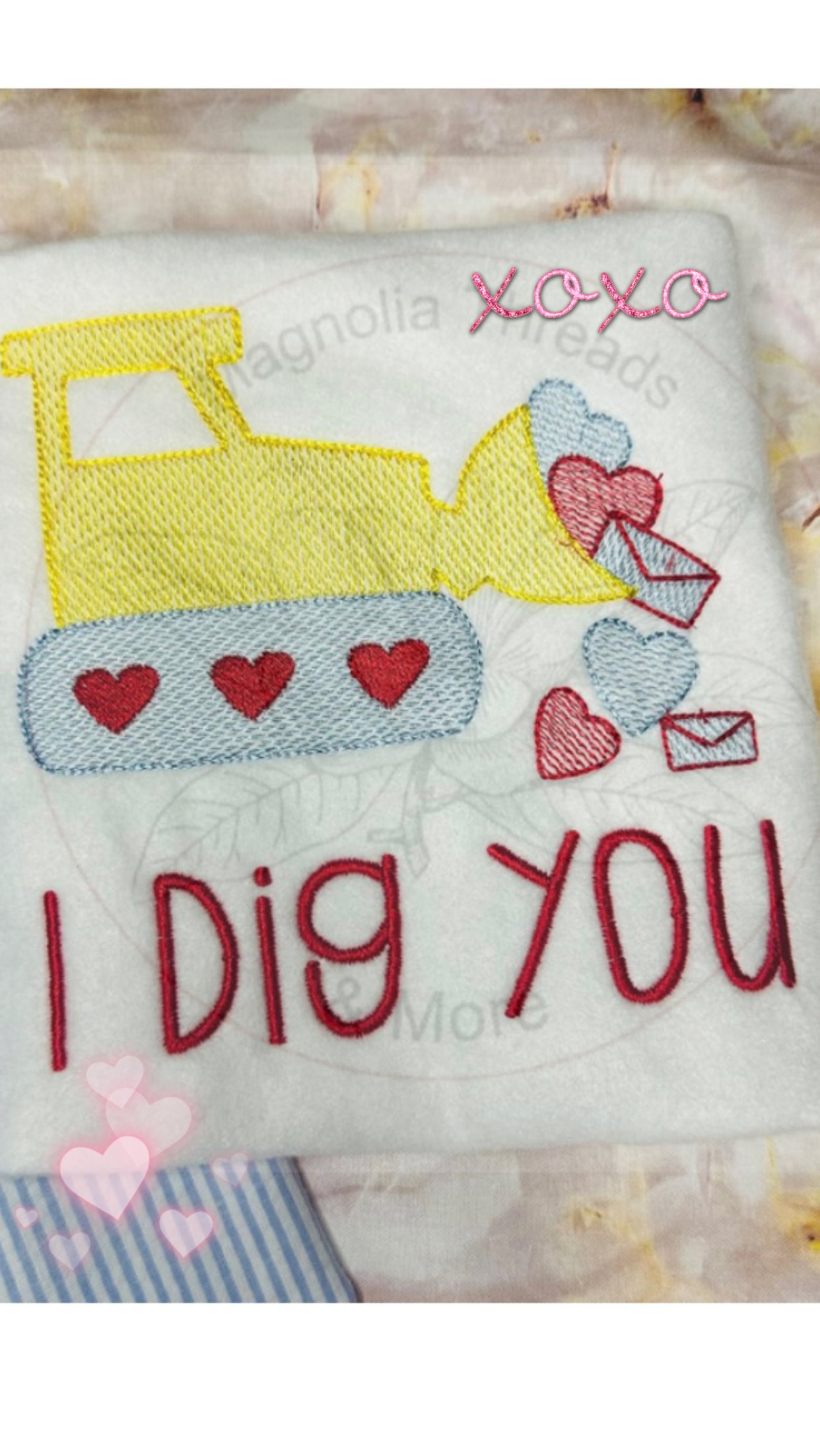 Boys I Dig You Valentine Bulldozer T-shirt I Dig You