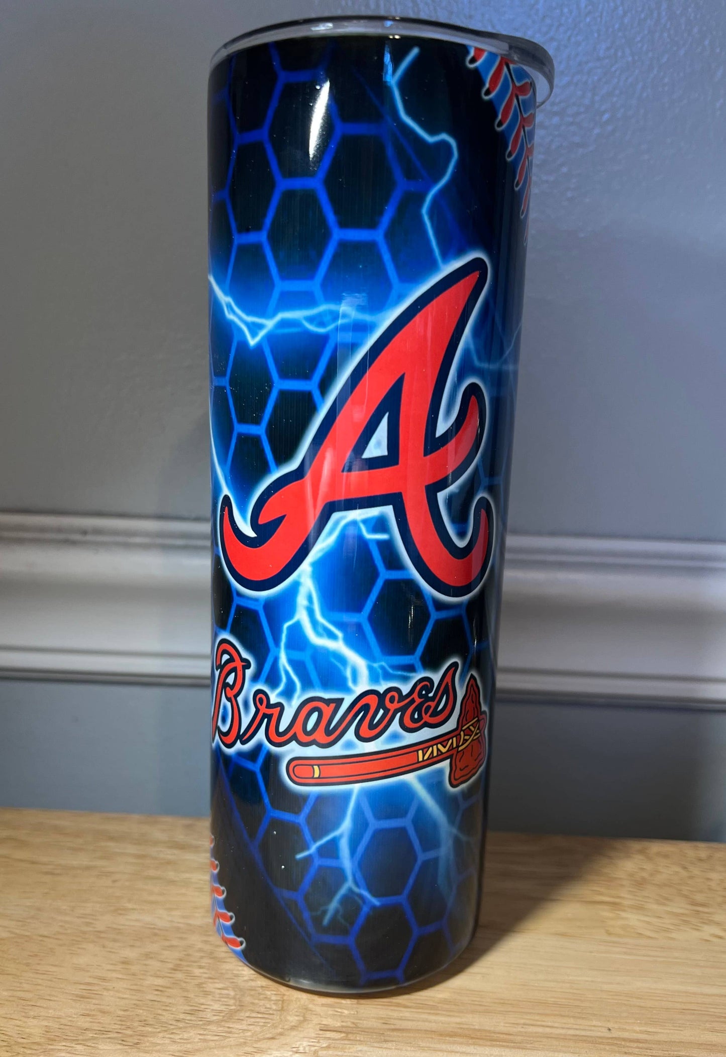 Braves Lightning Bolt Tumbler