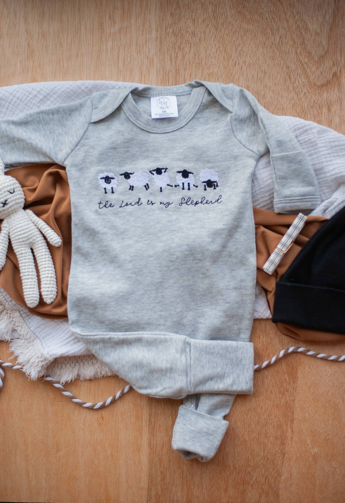 Baby Boy Easter Romper | The Lord Is My Shepherd - Sheep