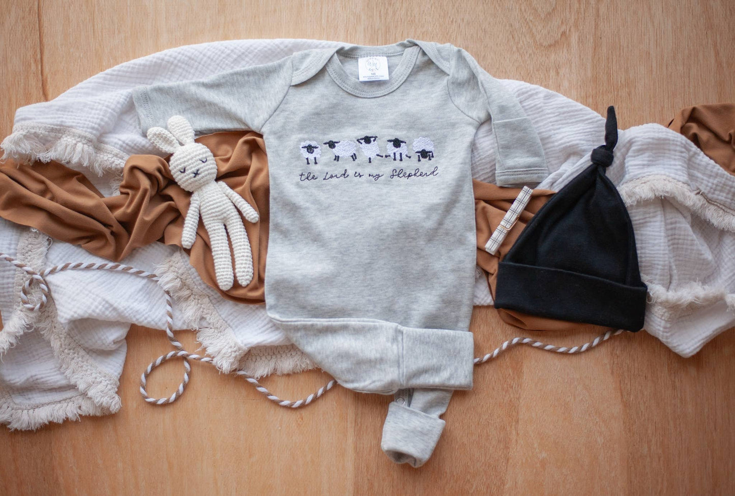 Baby Boy Easter Romper | The Lord Is My Shepherd - Sheep