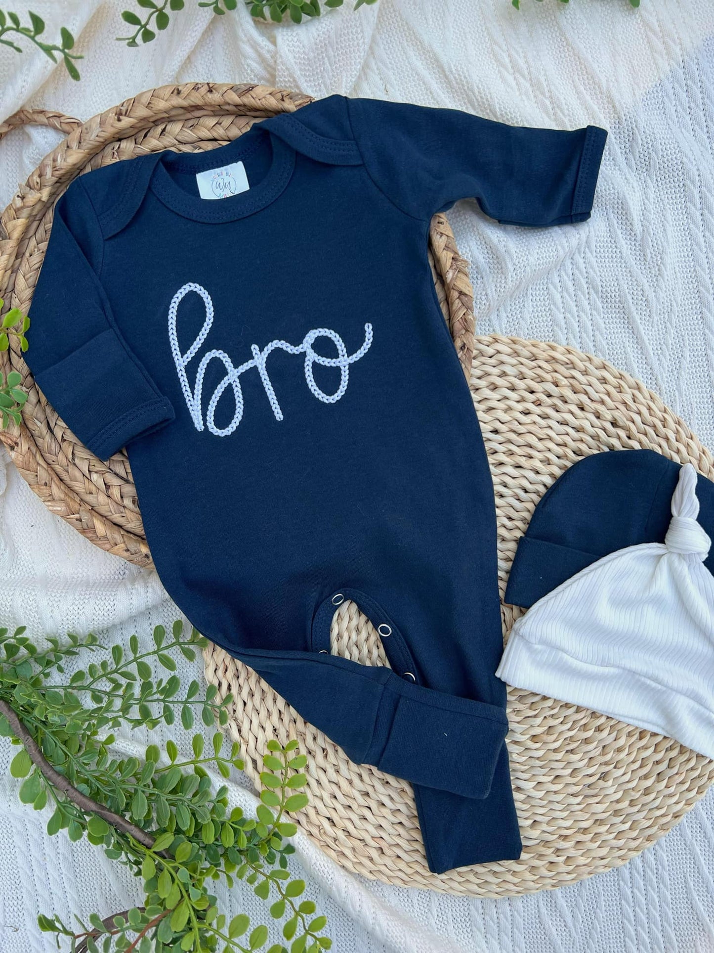 Baby Boy Outift | Navy Blue Romper Bro