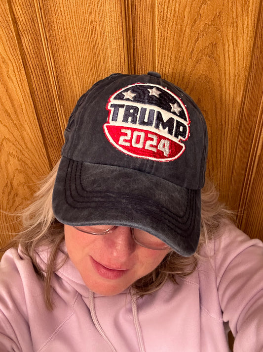 Women’s Trump 2024 Pony Cap MAGA Make America Great Again