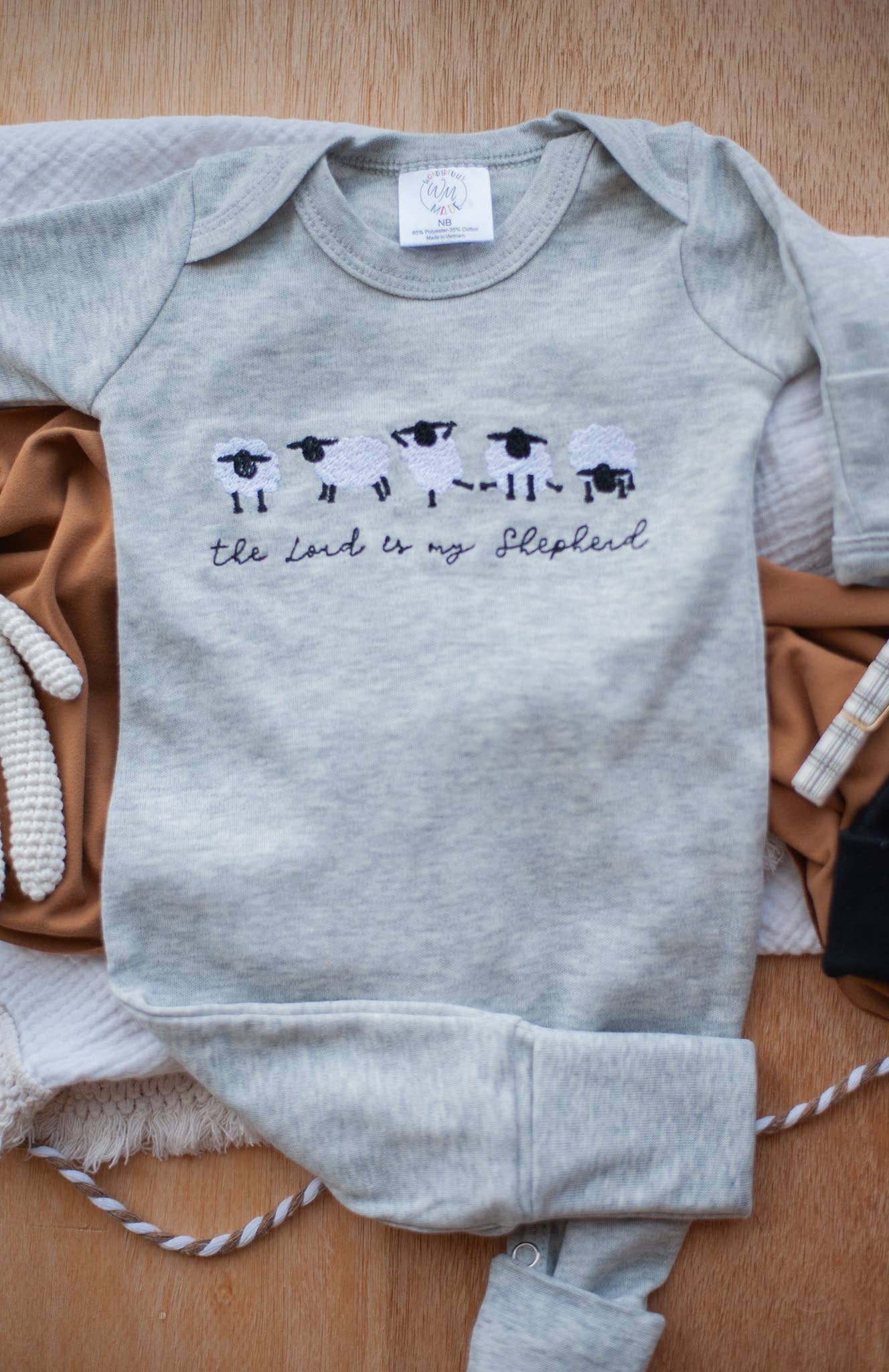Baby Boy Easter Romper | The Lord Is My Shepherd - Sheep
