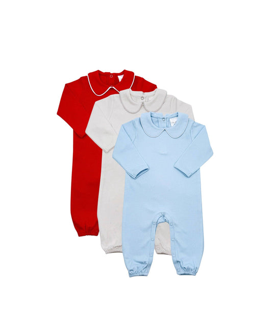 Romper - Piping Collared LS