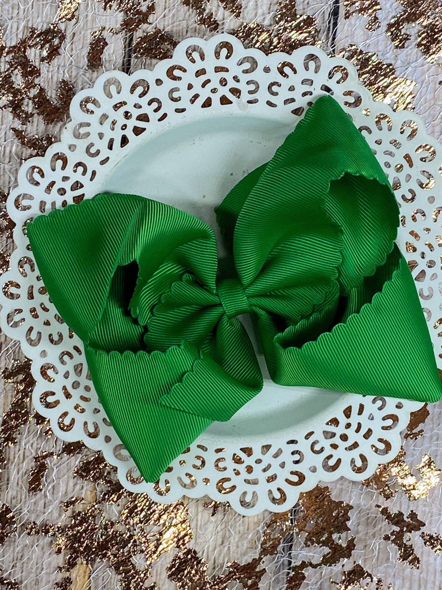 5.5" Oversize Scalloped Hair Bow | Clip or Headband