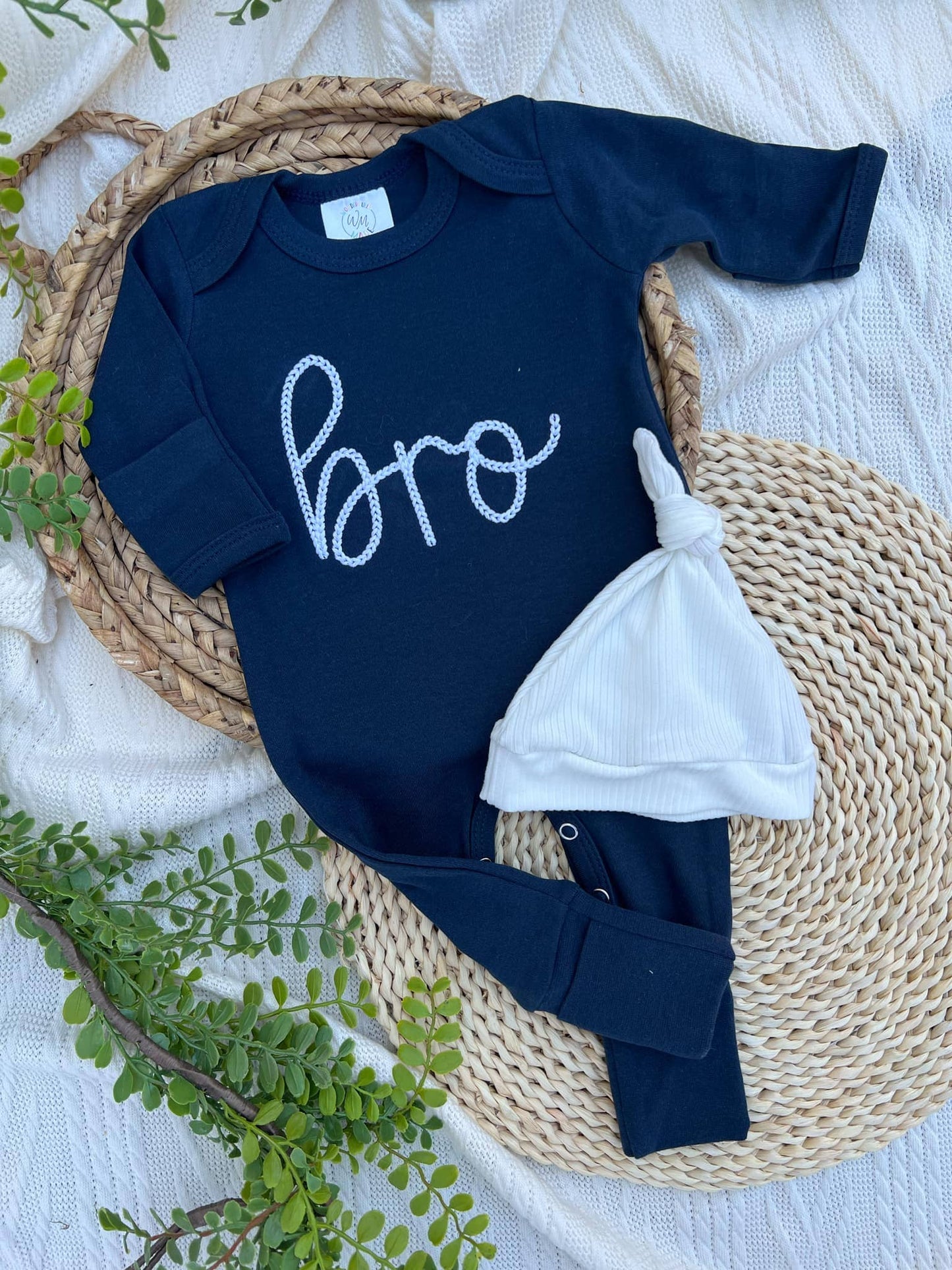 Baby Boy Outift | Navy Blue Romper Bro