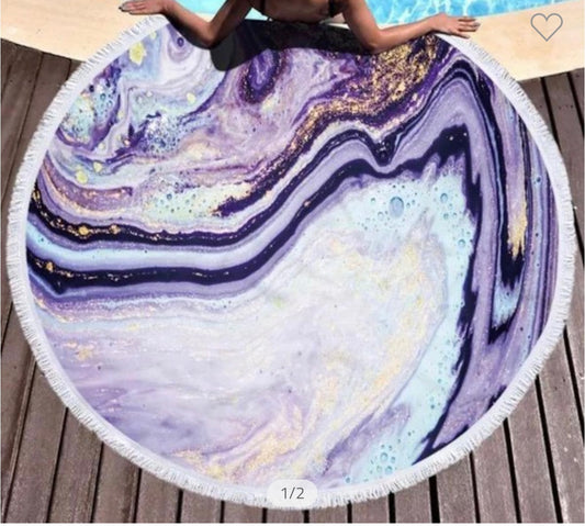 Lavender Escape Round Beach Towel Balnket