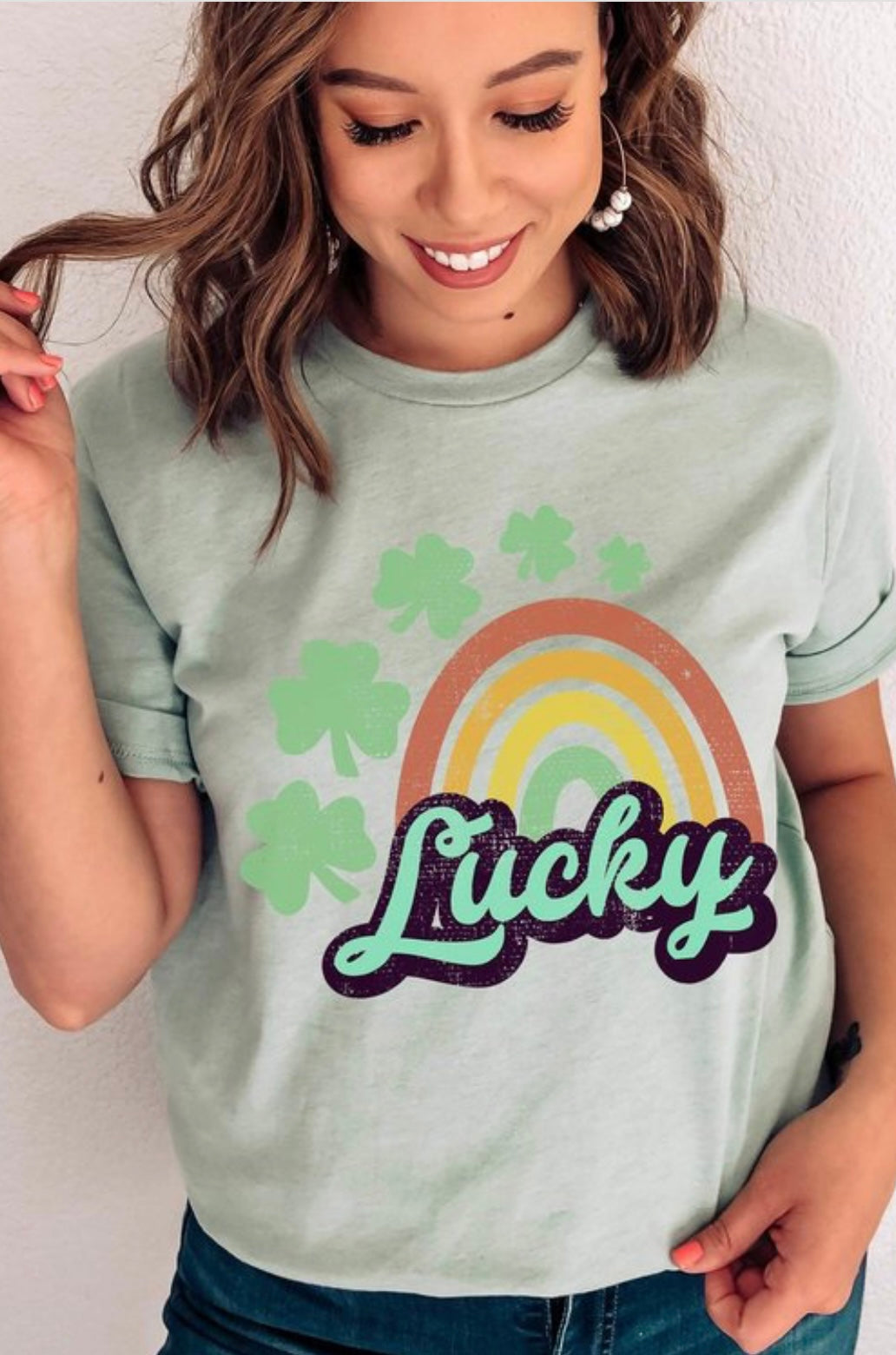 St. Patrick's Day Lucky Rainbow Short-Sleeved T-Shirt