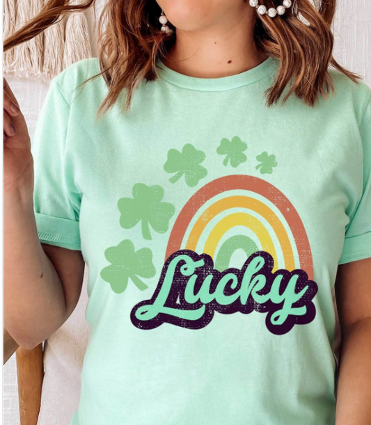 St. Patrick's Day Lucky Rainbow Short-Sleeved T-Shirt