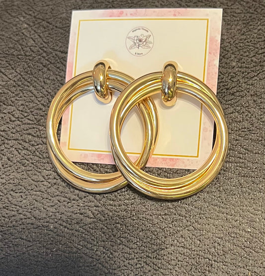 Gold Double Hoop Earrings